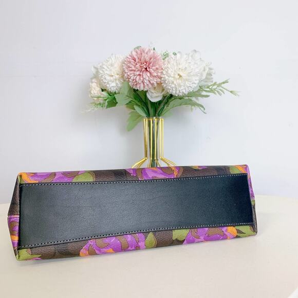 Coach CL406 Charlotte Shoulder Bag In Signature Canvas IN Brown Iris Multi - Picture 7 of 10